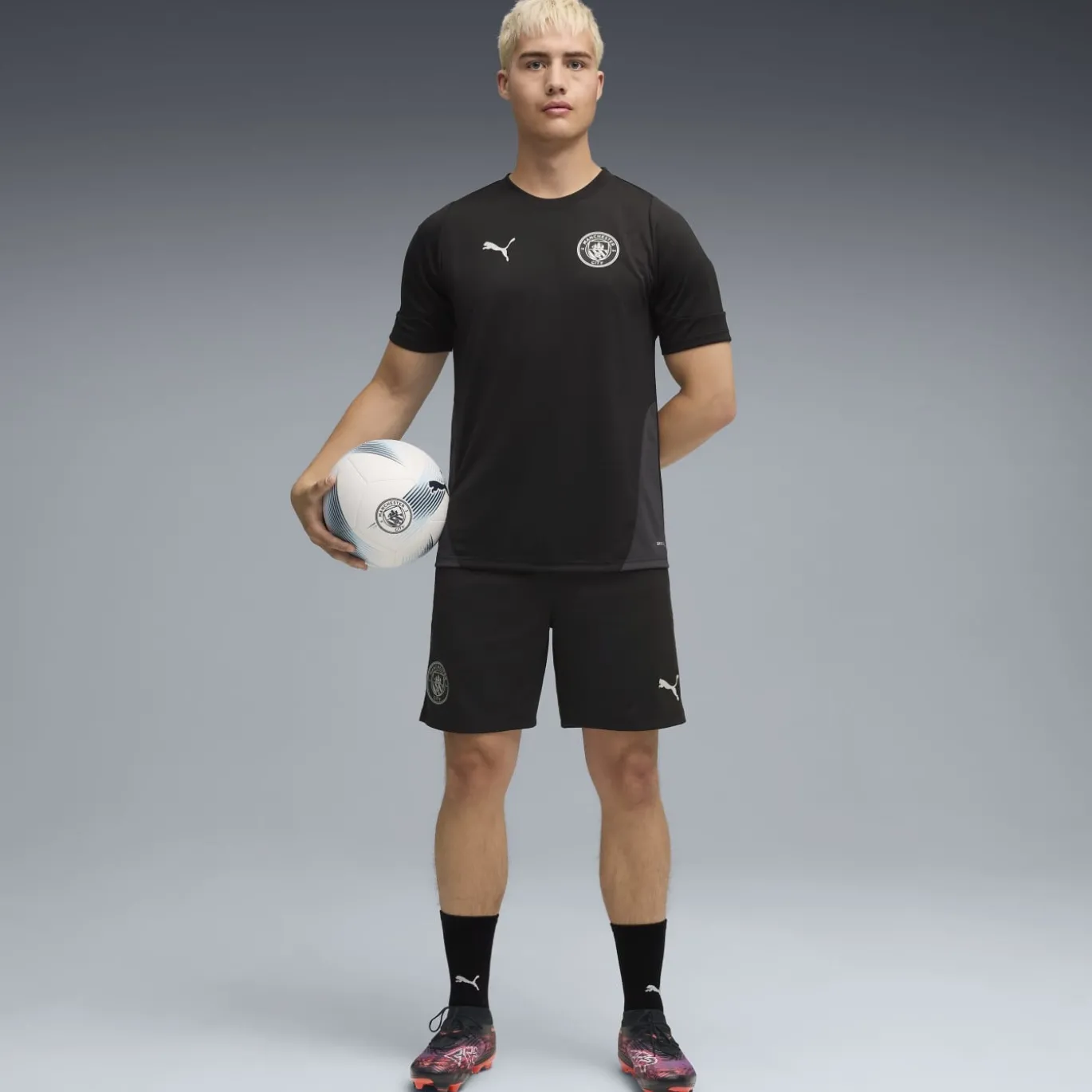 PUMA Manchester City Trainingsbroekje 2025-2026 Zwart Zilver