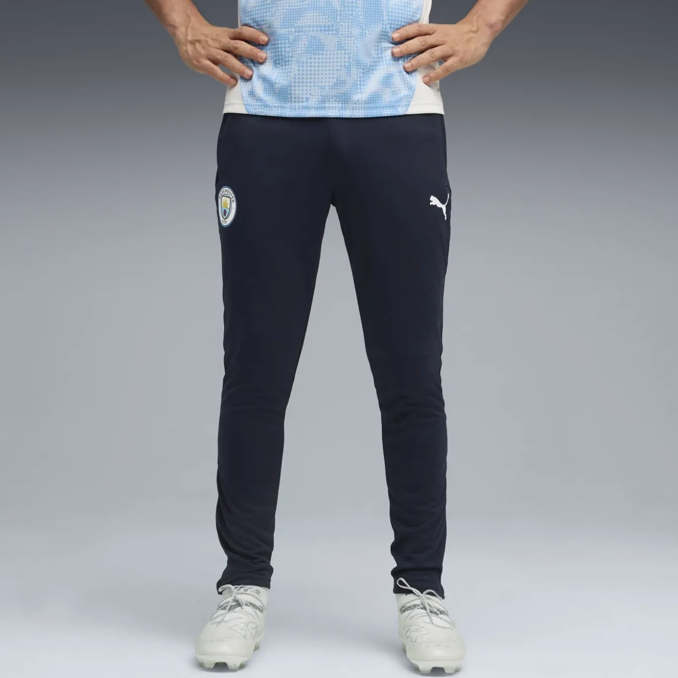 PUMA Manchester City Trainingspak 1/4-Zip 2025-2026 Lichtblauw Donkerblauw Wit