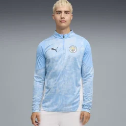 PUMA Manchester City Trainingspak 1/4-Zip 2025-2026 Lichtblauw Donkerblauw Wit
