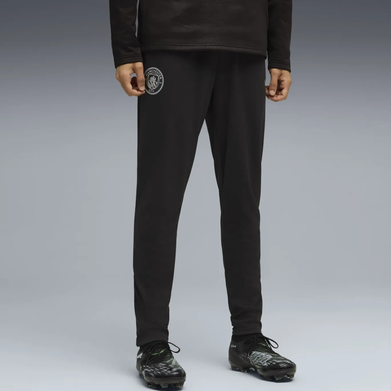 PUMA Manchester City Trainingspak 1/4-Zip 2025-2026 Zwart Zilver