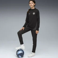 PUMA Manchester City Trainingspak 1/4-Zip 2025-2026 Kids Zwart Zilver