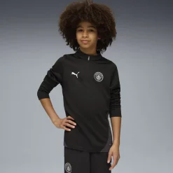 PUMA Manchester City Trainingspak 1/4-Zip 2025-2026 Kids Zwart Zilver