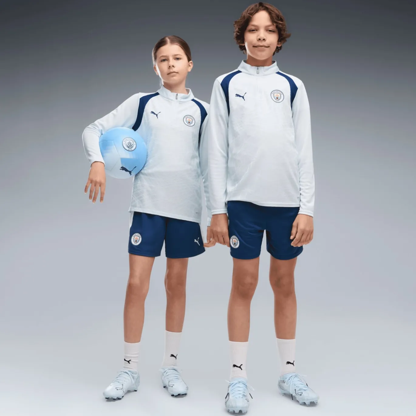 PUMA Manchester City Trainingsbroekje 2026-2027 Kids Donkerblauw Lichtblauw