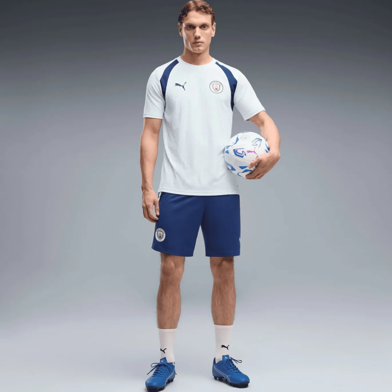 PUMA Manchester City Trainingsbroekje 2026-2027 Donkerblauw Lichtblauw