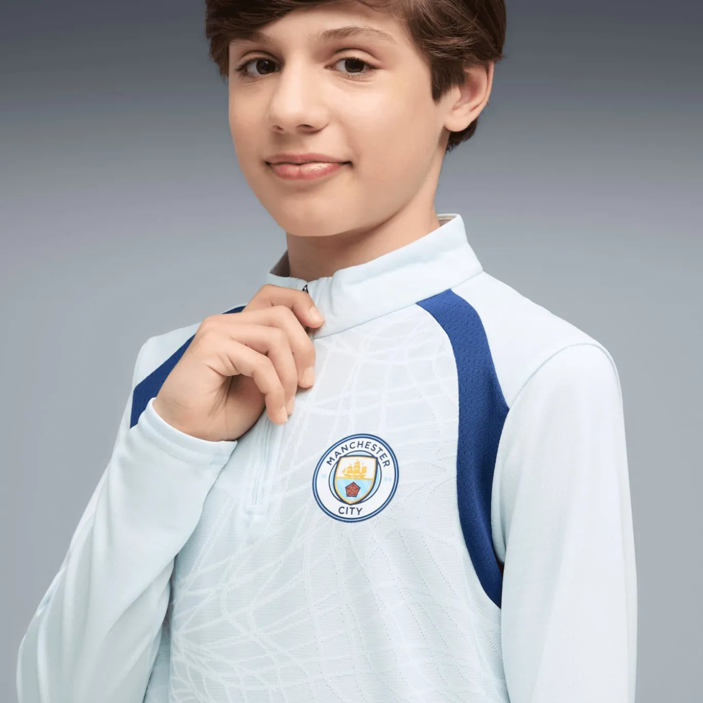 PUMA Manchester City Trainingspak 1/4-Zip 2026-2027 Kids Lichtblauw Donkerblauw