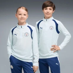 PUMA Manchester City Trainingspak 1/4-Zip 2026-2027 Kids Lichtblauw Donkerblauw