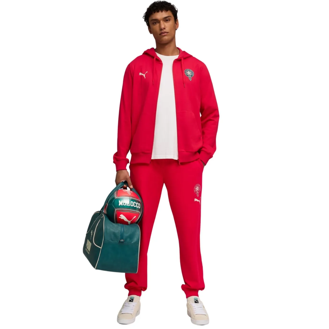 PUMA Marokko FtblCulture Trainingspak Hooded Full-Zip Rood Wit