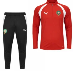 PUMA Marokko Trainingspak 1/4-Zip 2026-2028 Kids Rood Wit Zwart