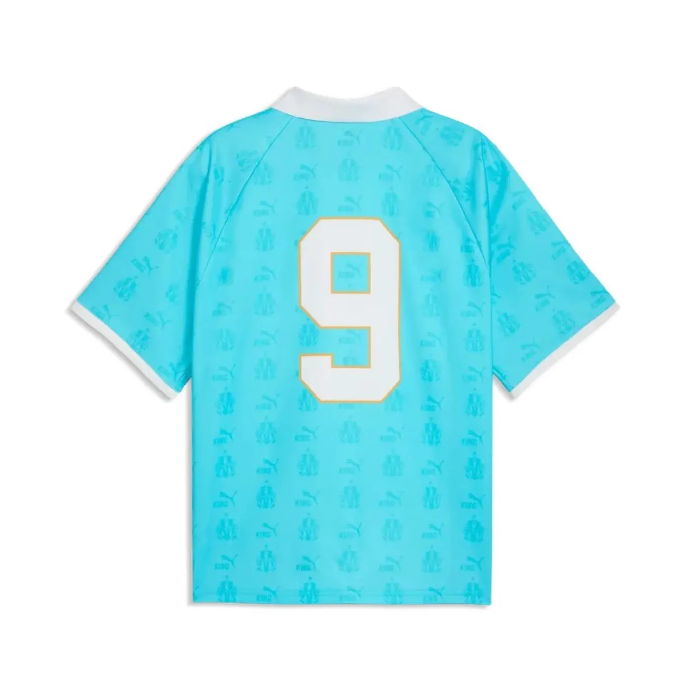 PUMA Olympique Marseille KING T-Shirt Retro Lichtblauw Wit Goud