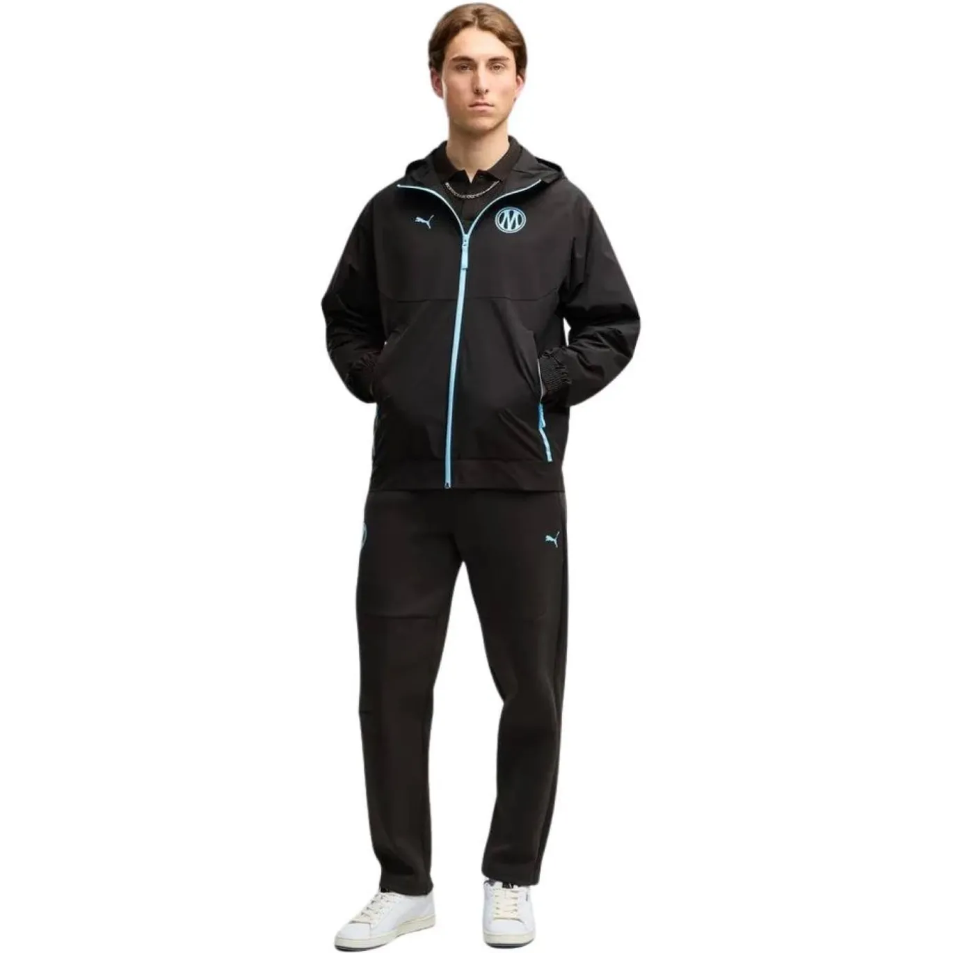 PUMA Olympique Marseille Pumatech Woven Trainingspak 2026-2027 Zwart Blauw
