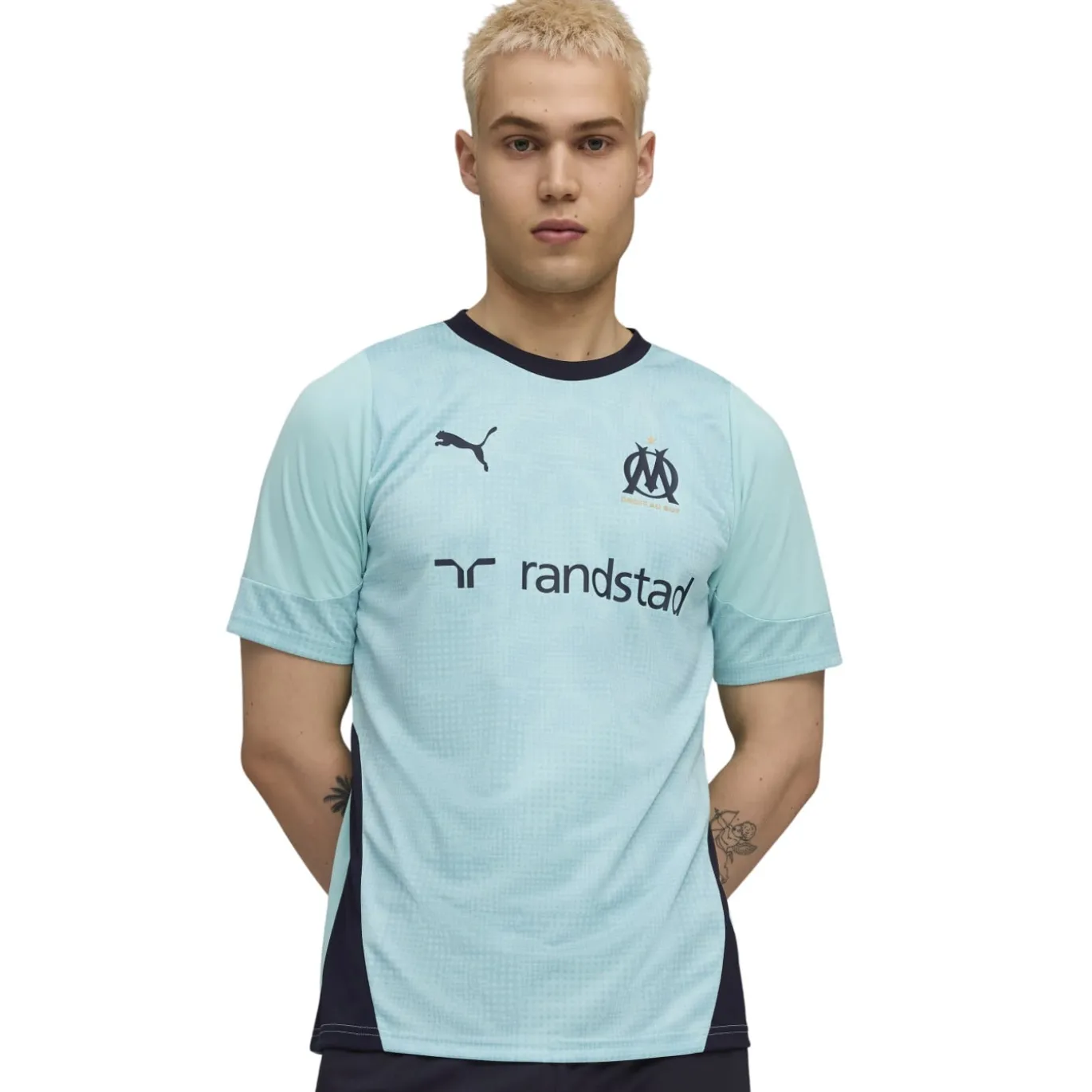 PUMA Olympique Marseille Trainingsshirt 2025-2026 Lichtblauw Donkerblauw
