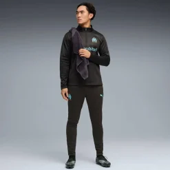 PUMA Olympique Marseille Trainingsbroek 2025-2026 Zwart Lichtblauw