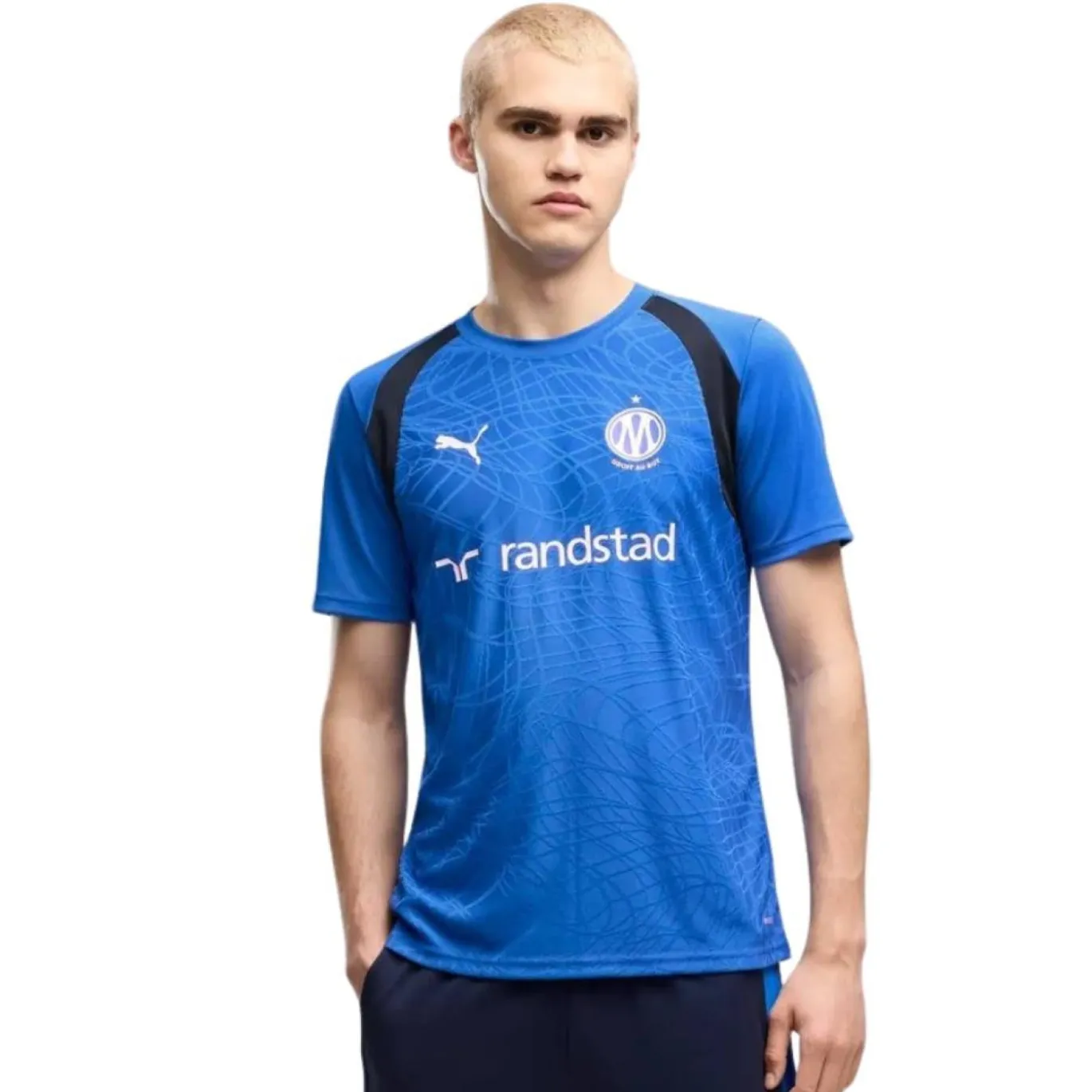 PUMA Olympique Marseille Trainingsshirt 2026-2027 Blauw Donkerblauw Wit