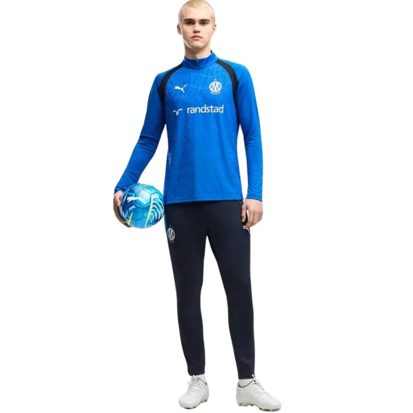 PUMA Olympique Marseille Trainingspak 1/4-Zip 2026-2027 Blauw Donkerblauw Wit