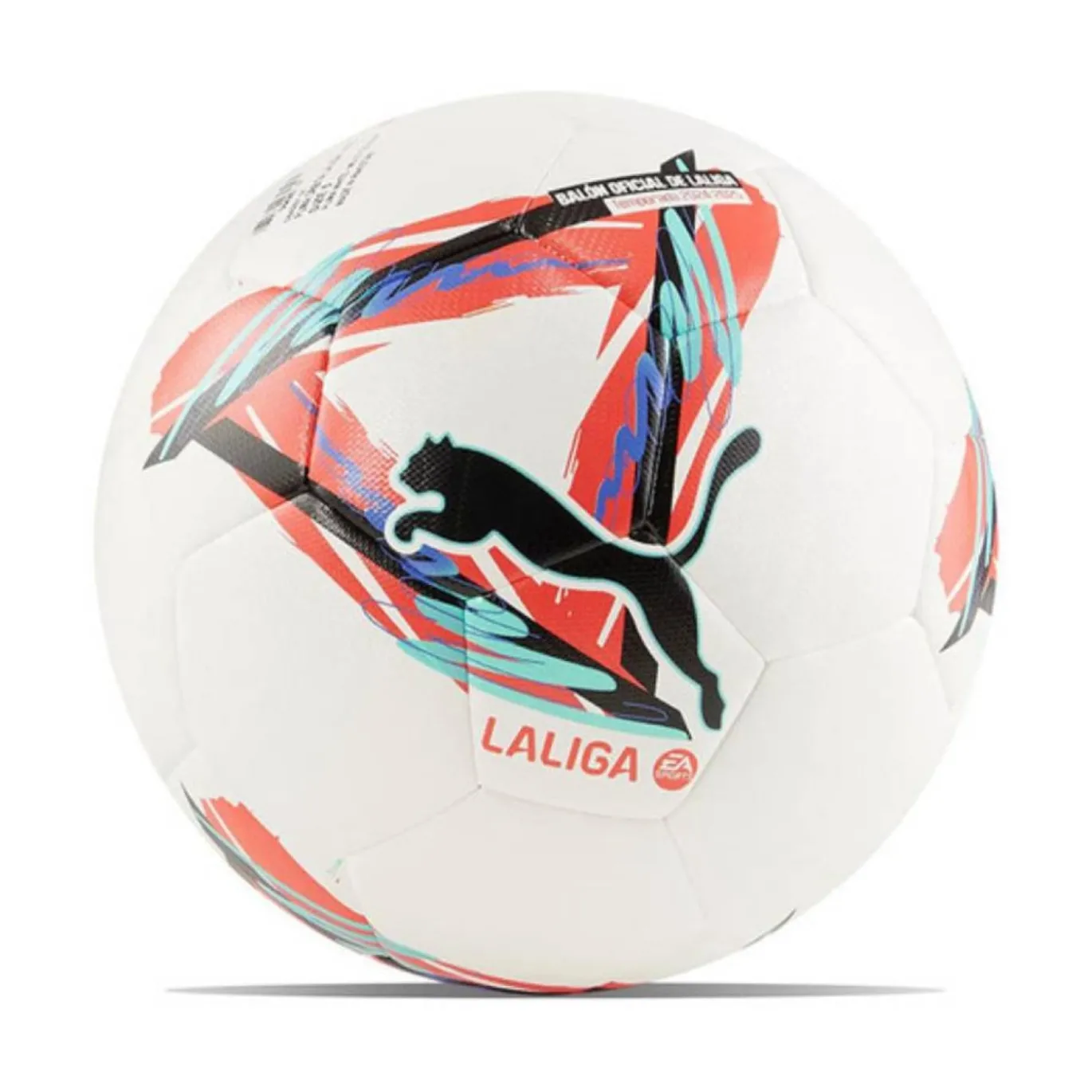 PUMA Orbita LaLiga 1 Hybrid Voetbal Maat 5 Wit Rood Zwart