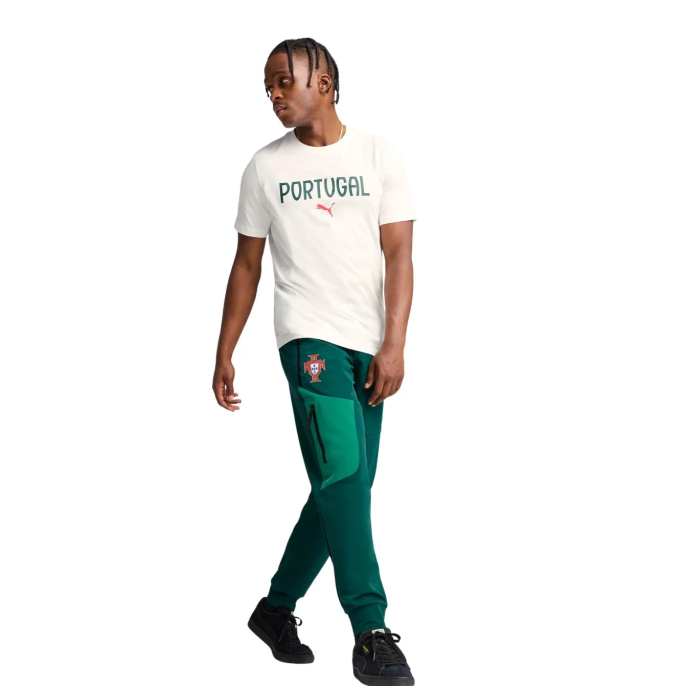 PUMA Portugal Pumatech Woven Trainingsbroek 2025-2026 Donkergroen Groen Wit
