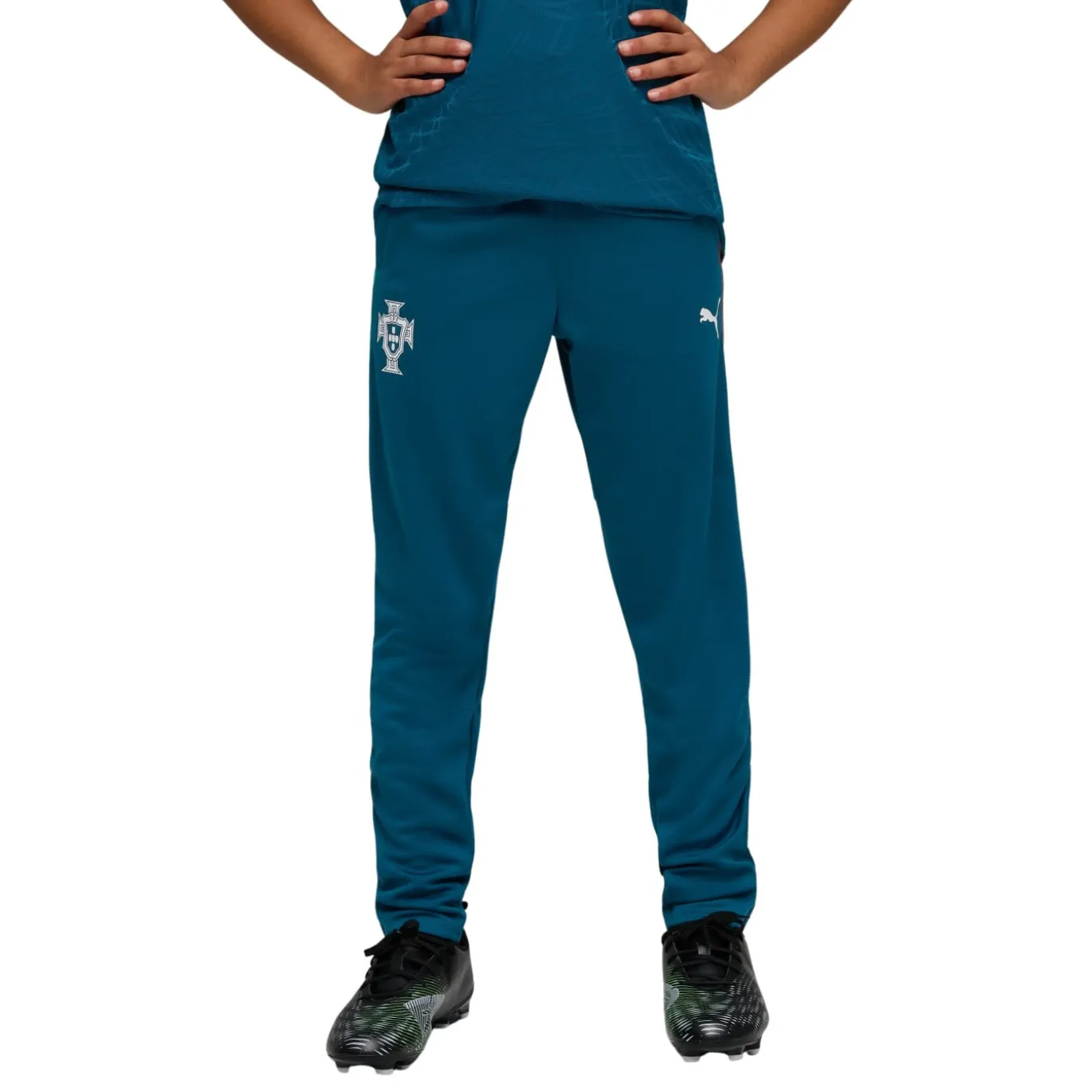 PUMA Portugal Trainingsbroek 2026-2028 Kids Blauwgroen Wit