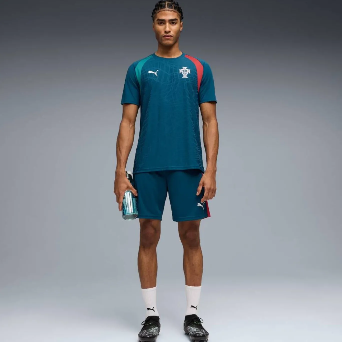 PUMA Portugal Trainingsshirt 2026-2028 Blauwgroen Wit