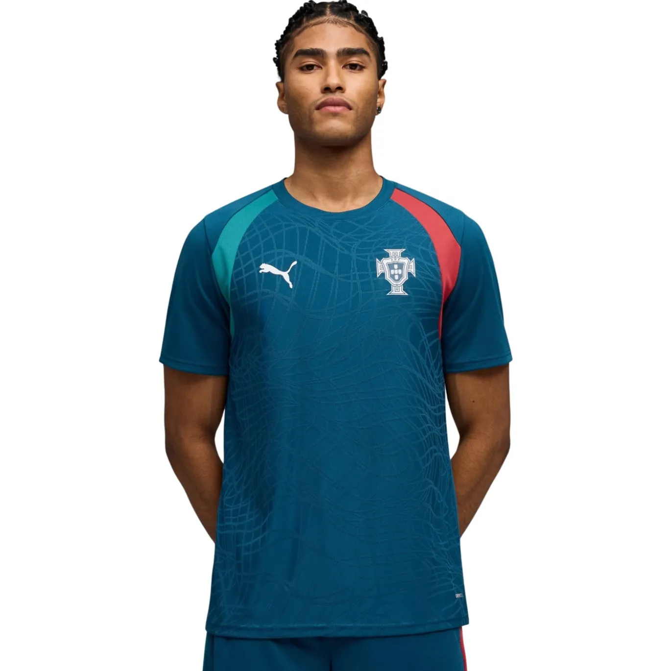 PUMA Portugal Trainingsshirt 2026-2028 Blauwgroen Wit