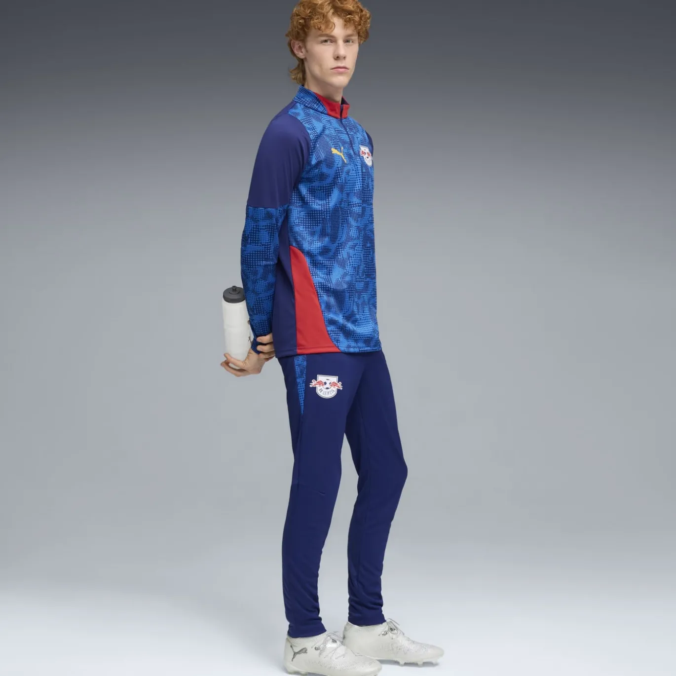 PUMA RB Leipzig Trainingstrui 1/4-Zip 2025-2026 Blauw Donkerblauw Rood