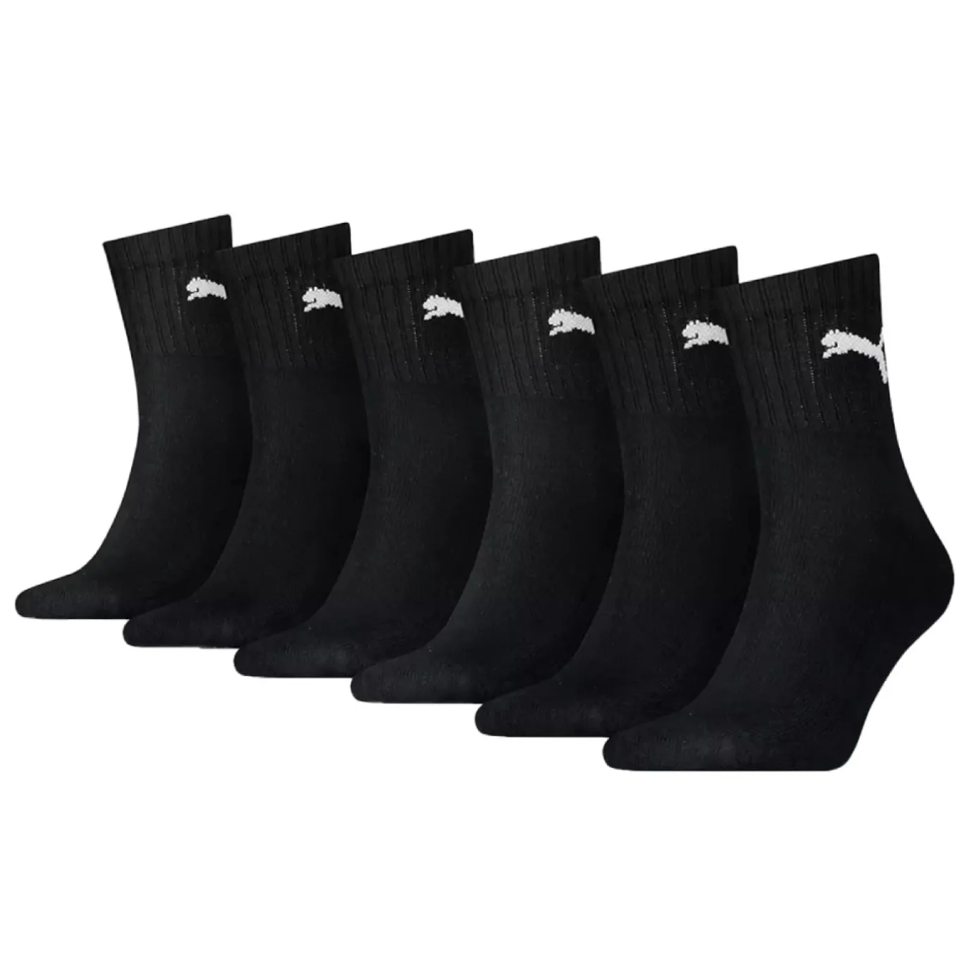 PUMA Sportsokken Kort 6 Pack Zwart