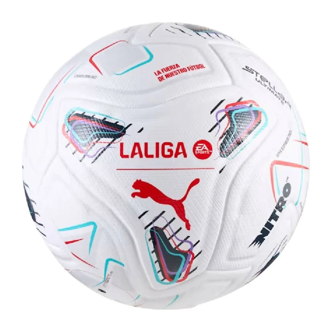 PUMA Stellar Nitro Ultimate LALIGA Voetbal Maat 5 2026-2027 Wit Multicolor