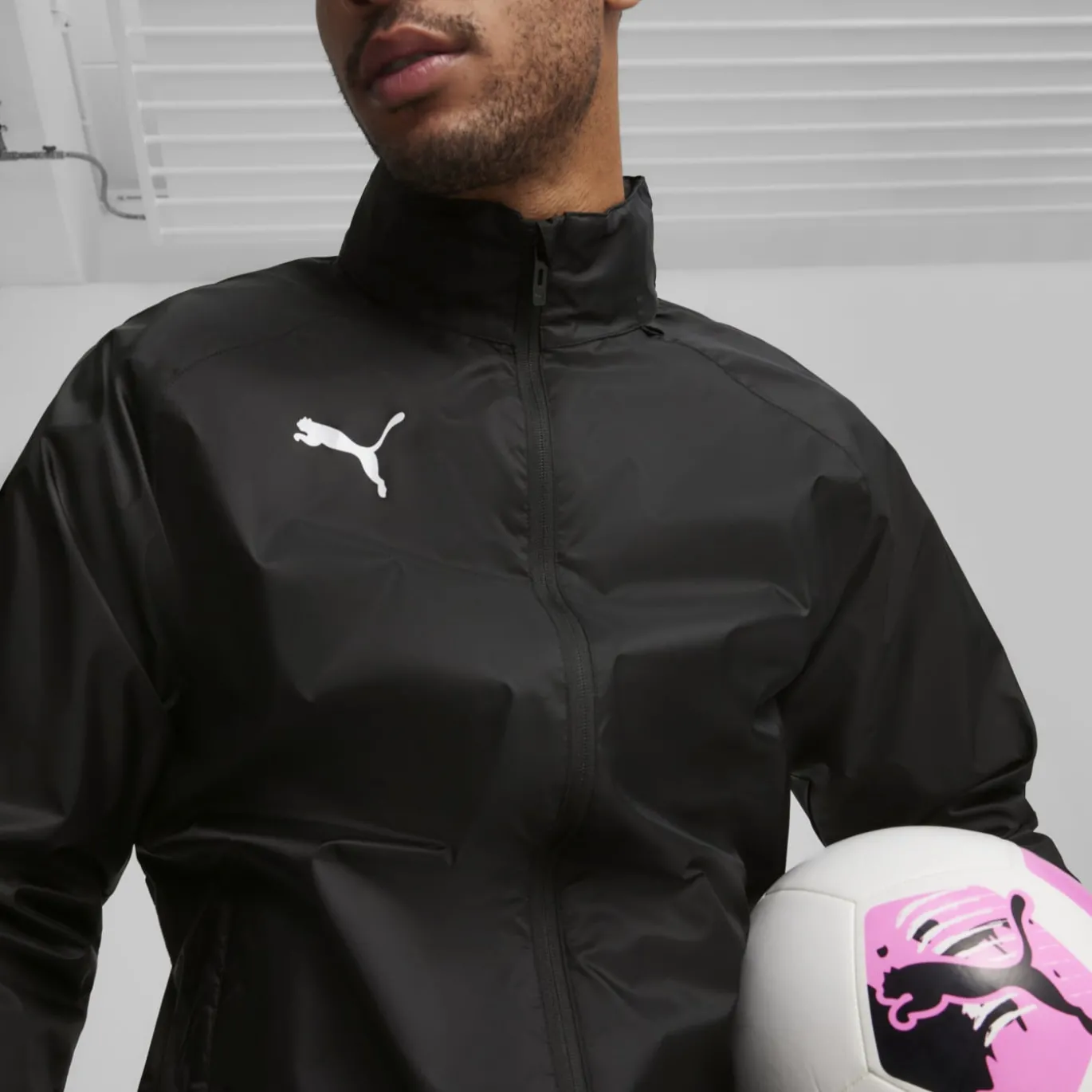 PUMA teamGOAL All Weather Jas Zwart Wit