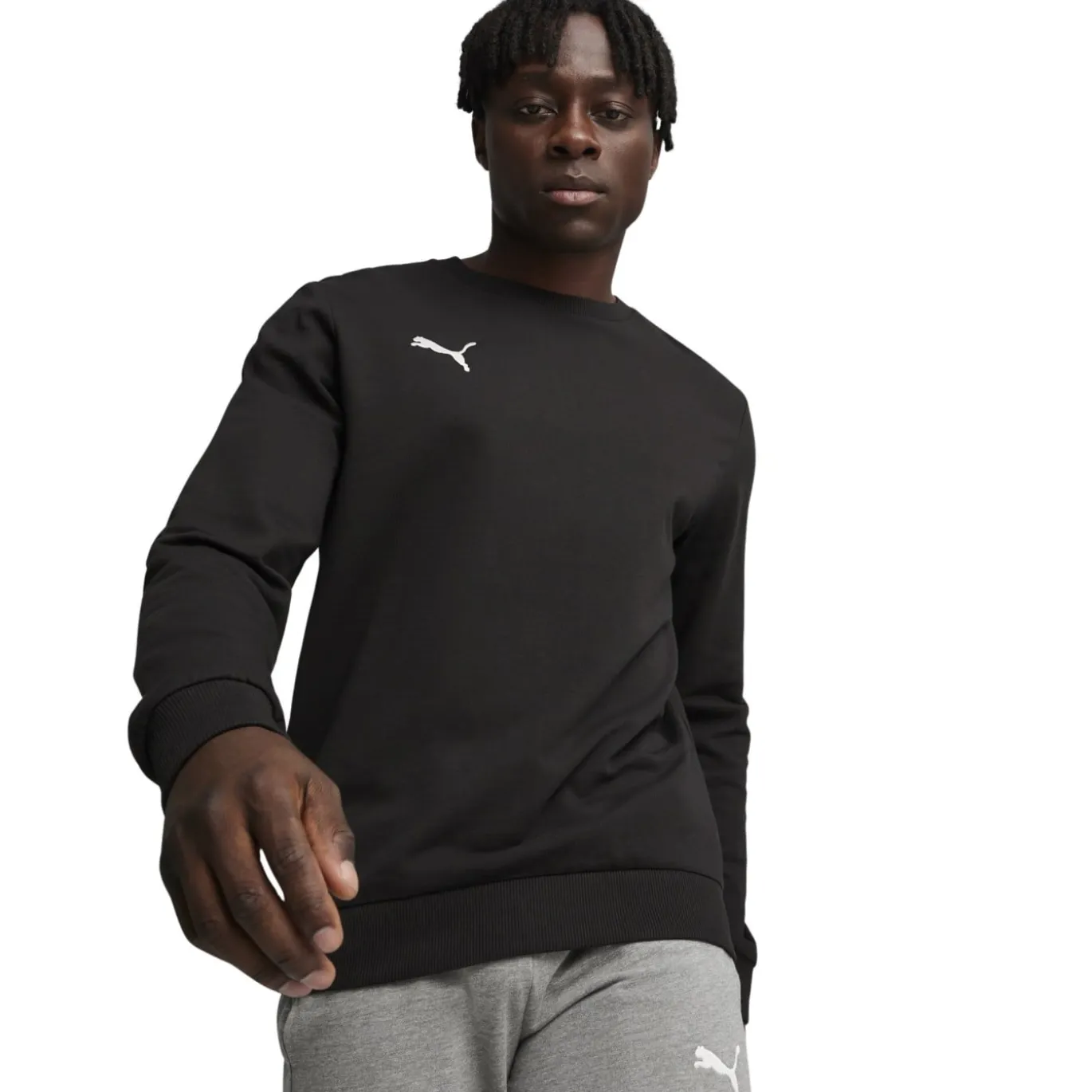 PUMA teamGOAL Casuals Crew Sweater Zwart Wit