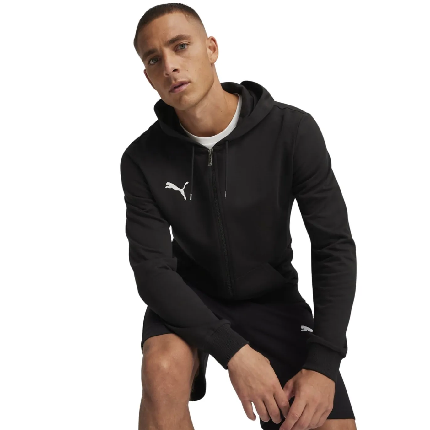 PUMA teamGOAL Casuals Hooded Vest Zwart Wit