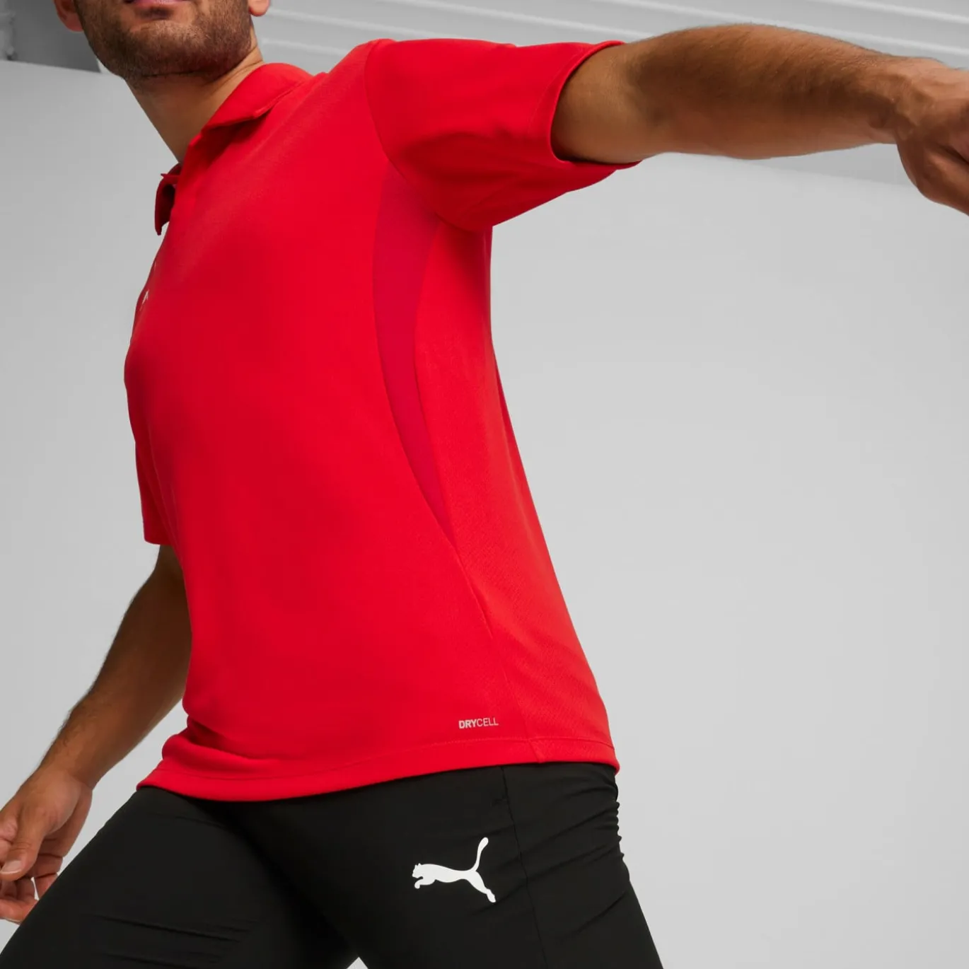 PUMA teamGOAL Polo Rood Wit