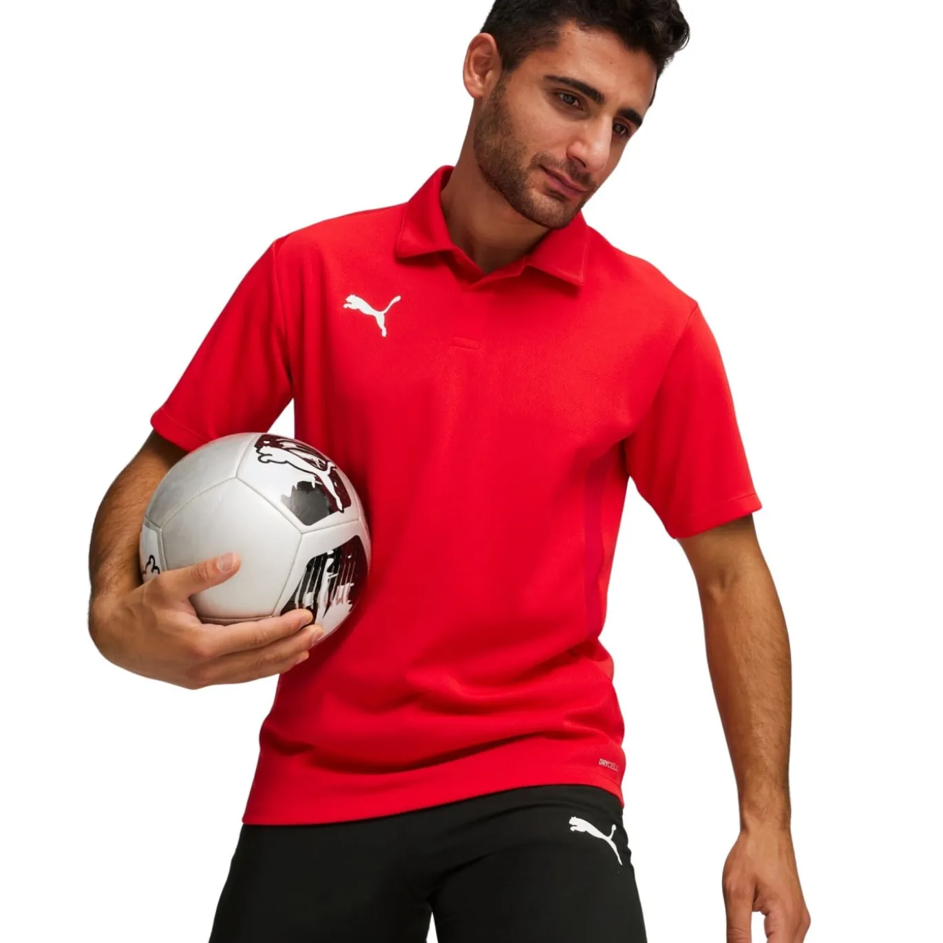 PUMA teamGOAL Polo Rood Wit