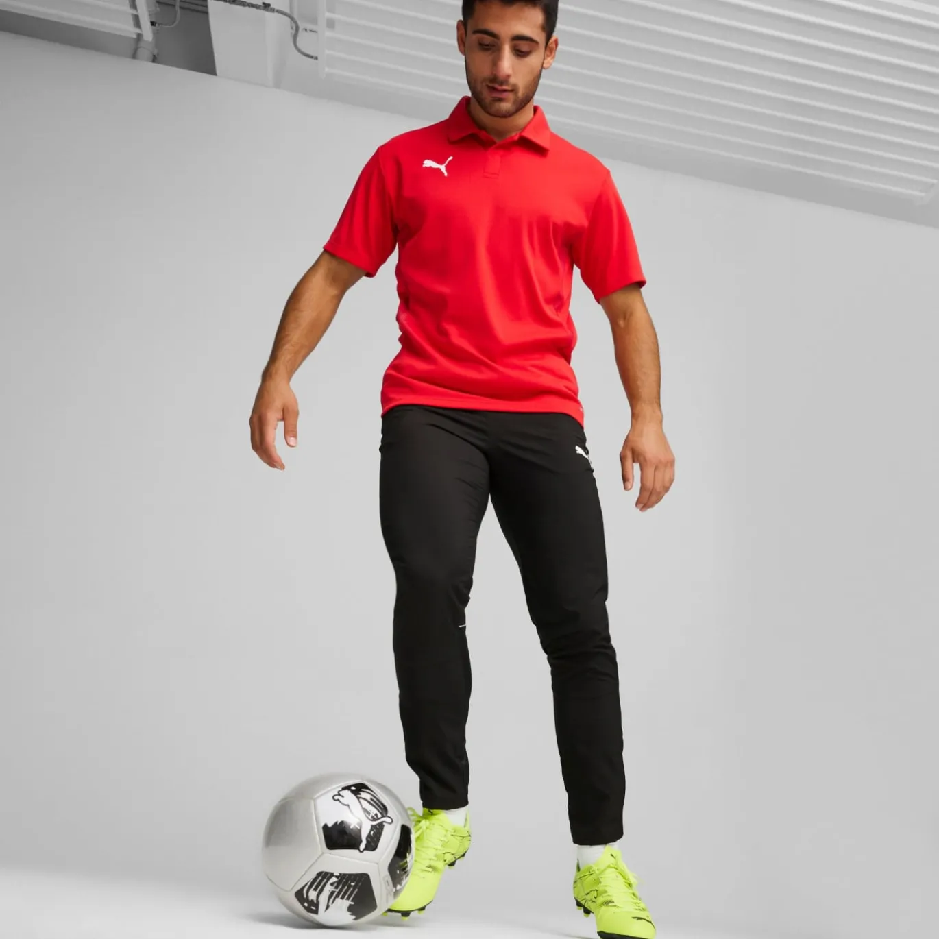 PUMA teamGOAL Polo Rood Wit