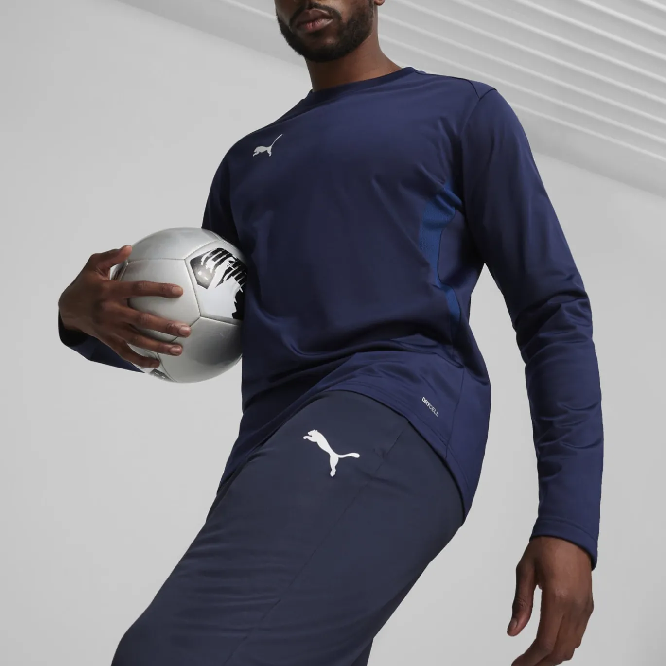 PUMA teamGOAL Trainingsbroek Donkerblauw Wit