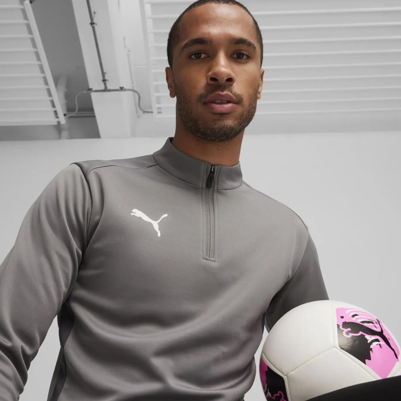 PUMA teamGOAL Trainingstrui 1/4-Zip Grijs Wit