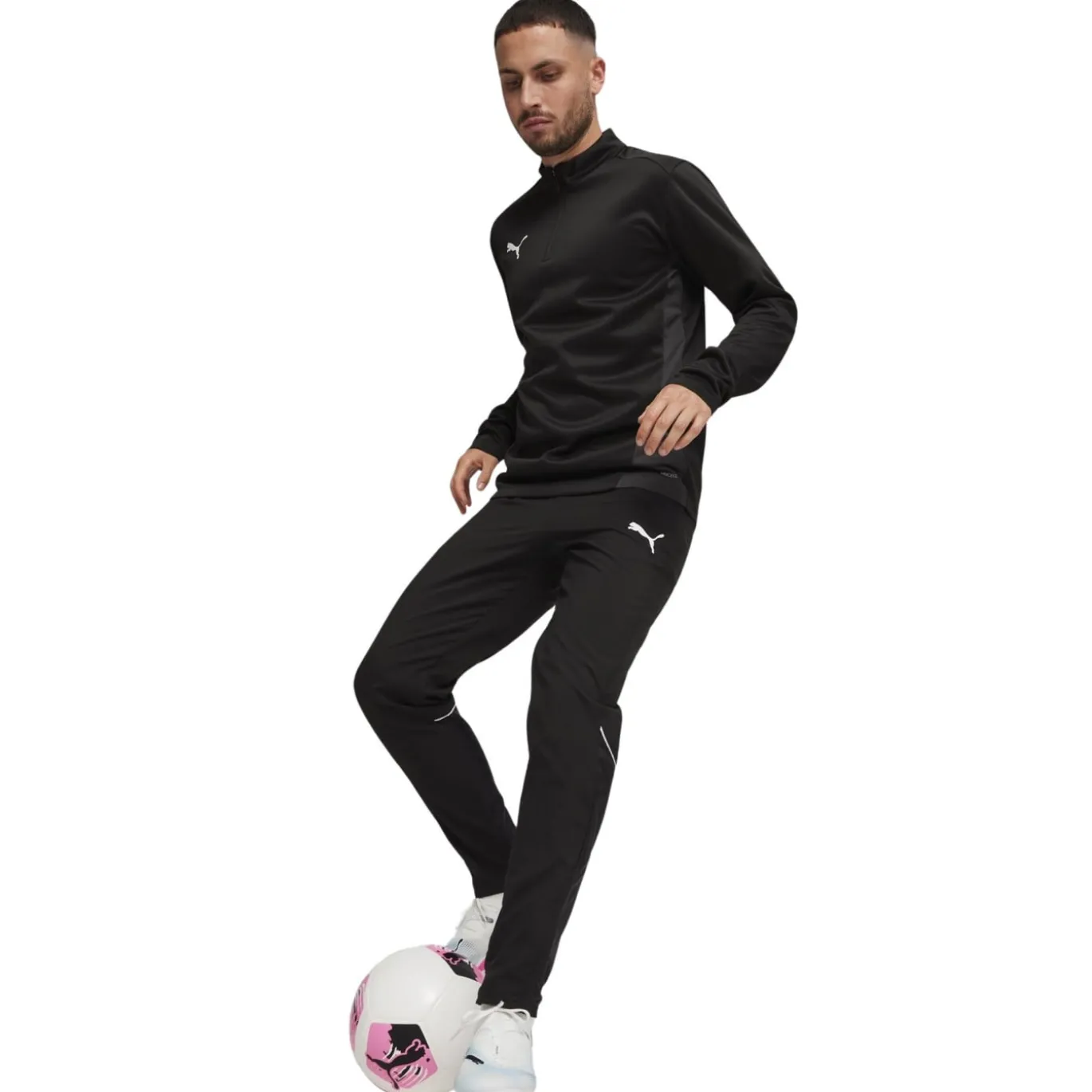 PUMA teamGOAL Trainingstrui 1/4-Zip Zwart Wit Grijs