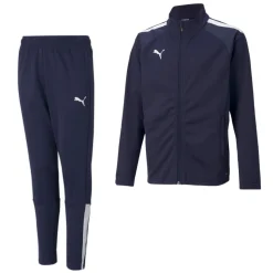 PUMA teamLIGA Full-Zip Trainingspak Kids Donkerblauw Zwart
