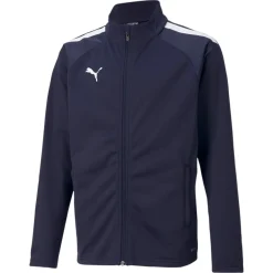 PUMA teamLIGA Full-Zip Trainingspak Kids Donkerblauw Zwart