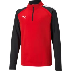 PUMA teamLIGA Trainingstrui 1/4-Zip Kids Rood Zwart