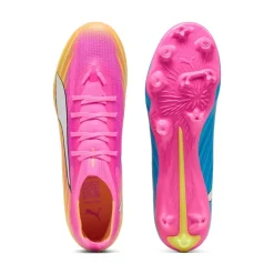 PUMA Ultra 6 Match Gras / Kunstgras Voetbalschoenen (MG) Felroze Blauw Geel