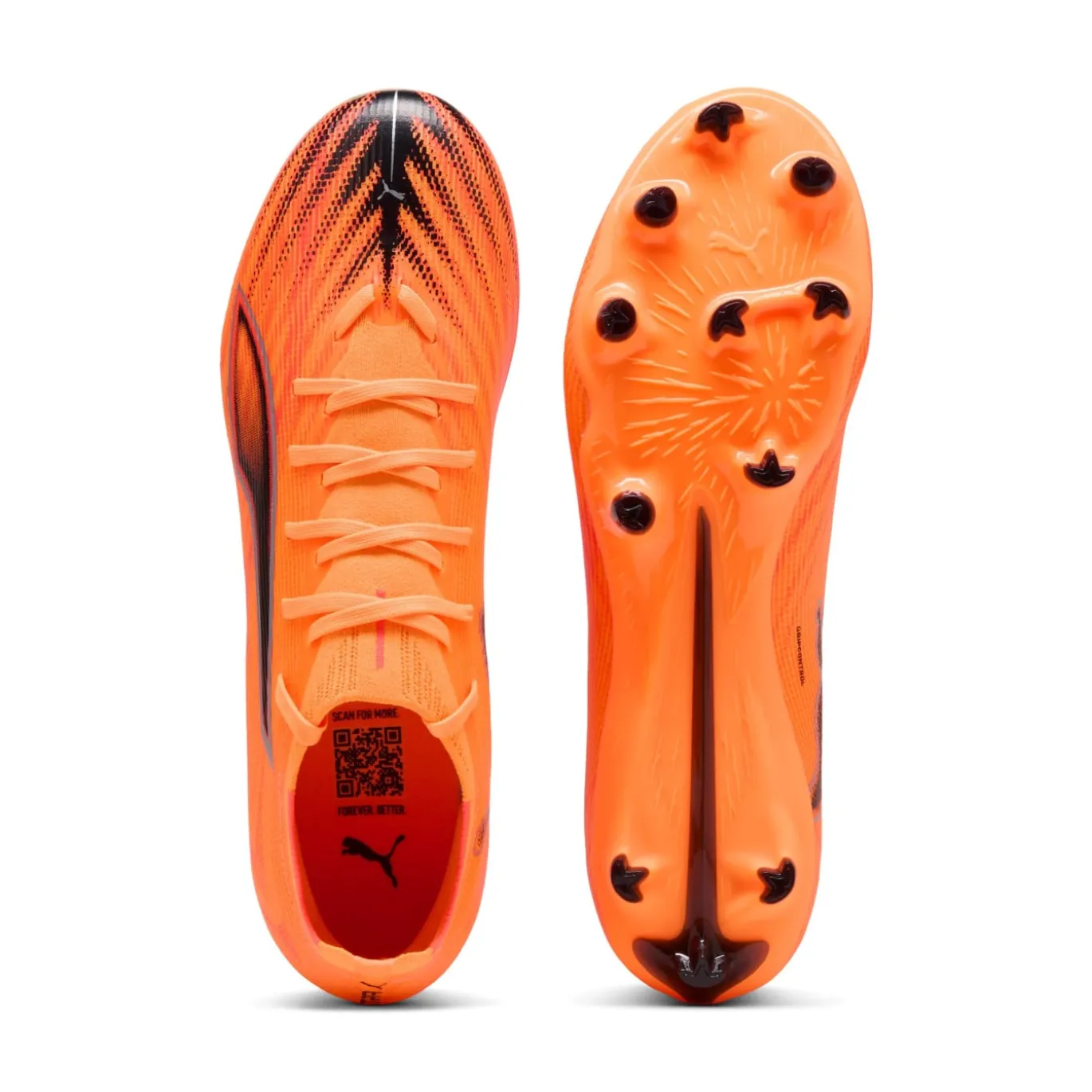PUMA Ultra 6 Match Gras / Kunstgras Voetbalschoenen (MG) Oranje Zwart Zilver