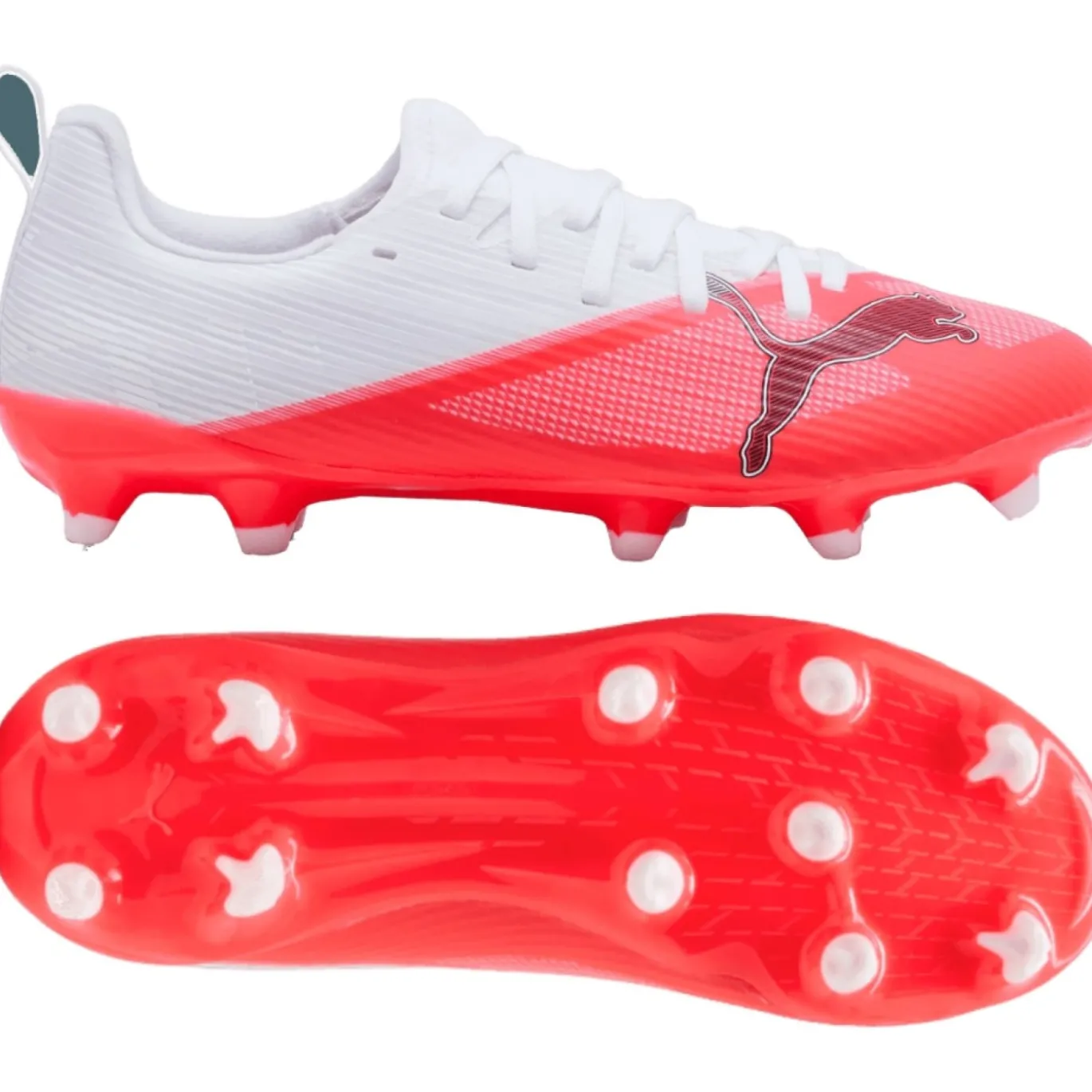 PUMA Ultra 7 Match Gras / Kunstgras Voetbalschoenen (MG) Kids Wit Felrood Zwart