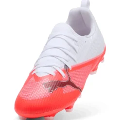 PUMA Ultra 7 Match Gras / Kunstgras Voetbalschoenen (MG) Kids Wit Felrood Zwart