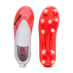 PUMA Ultra 7 Match Veterloze Gras / Kunstgras Voetbalschoenen (MG) Kids Wit Felrood Zwart