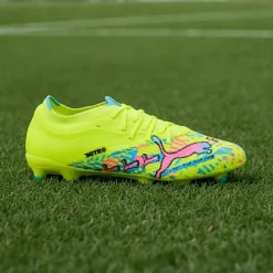 PUMA Ultra Nitro 7 Match ADV Gras / Kunstgras Voetbalschoenen (MG) Neongroen Felblauw Felroze