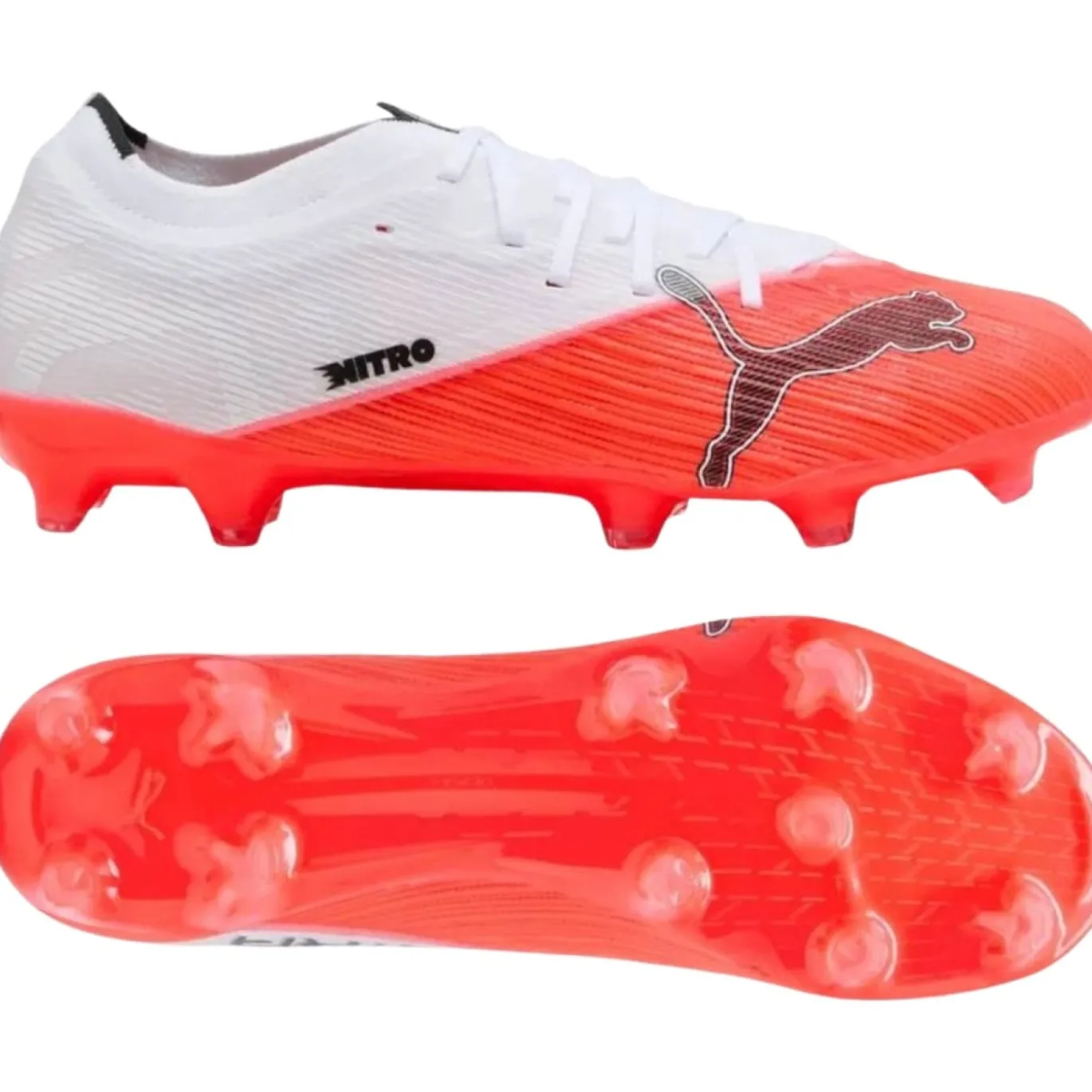 PUMA Ultra Nitro 7 Match Gras / Kunstgras Voetbalschoenen (MG) Wit Felrood Zwart