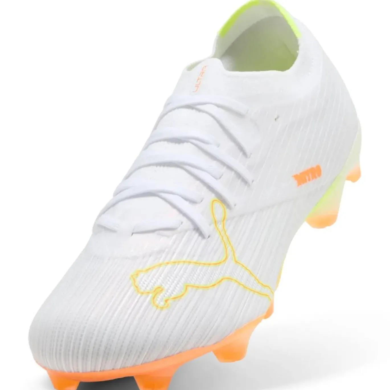 PUMA Ultra Nitro 7 Match Gras Voetbalschoenen (FG) Wit Geel Oranje