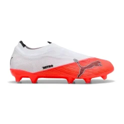 PUMA Ultra Nitro 7 Match Veterloze Gras / Kunstgras Voetbalschoenen (MG) Wit Felrood Zwart