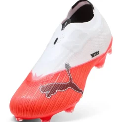PUMA Ultra Nitro 7 Match Veterloze Gras / Kunstgras Voetbalschoenen (MG) Wit Felrood Zwart