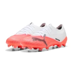 PUMA Ultra Nitro 7 Pro Gras Voetbalschoenen (FG) Wit Felrood Zwart