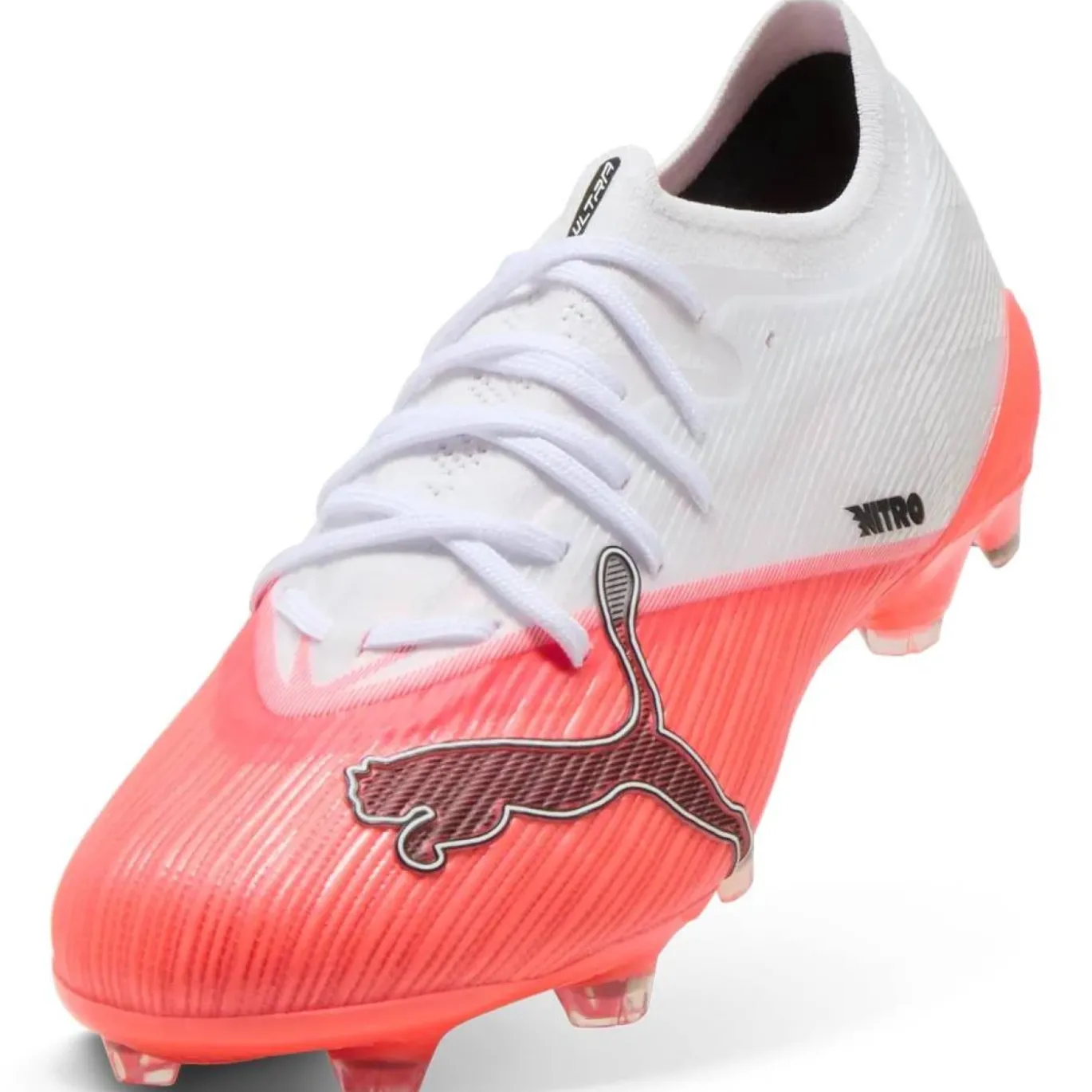 PUMA Ultra Nitro 7 Pro Gras Voetbalschoenen (FG) Wit Felrood Zwart